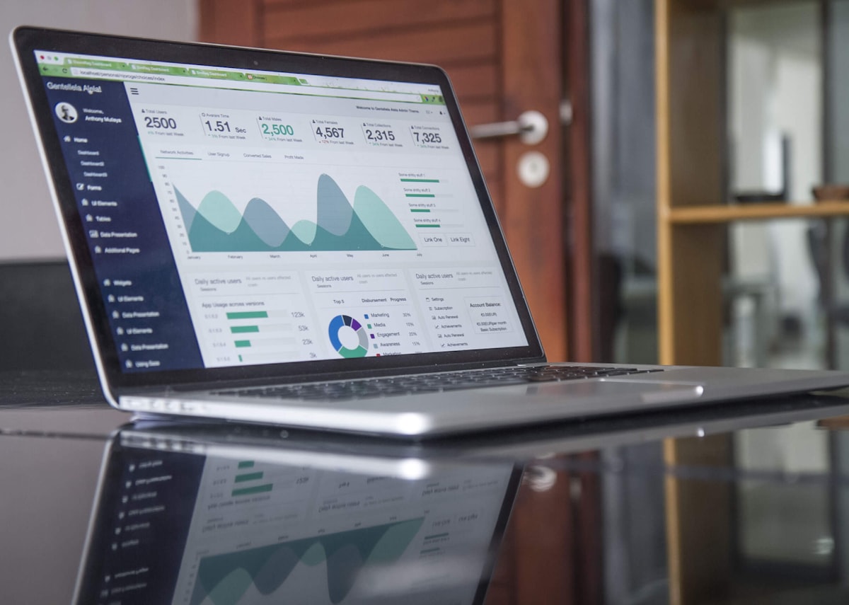 Estrategista analisando dados de visibilidade online e marketing digital em tela de computador
